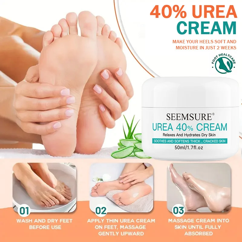 40% Urea Cream 50ml Deep Moisturizing Foot & Body Treatment for Cracked Skin