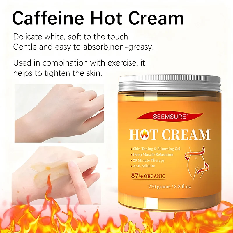 Hot Massage Slimming Cream Caffeine Hot Cream 250g for Body Sculpting & Skin Tightening