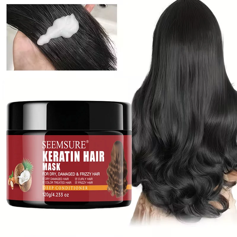 Keratin Hair Mask for Dry, Damaged & Frizzy Hair Repair Deep Conditioner Treatment 120g