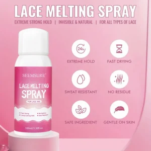 Lace Melting Spray Glue 100ml Strong Hold Fast Drying Invisible No Residue Wig Adhesive