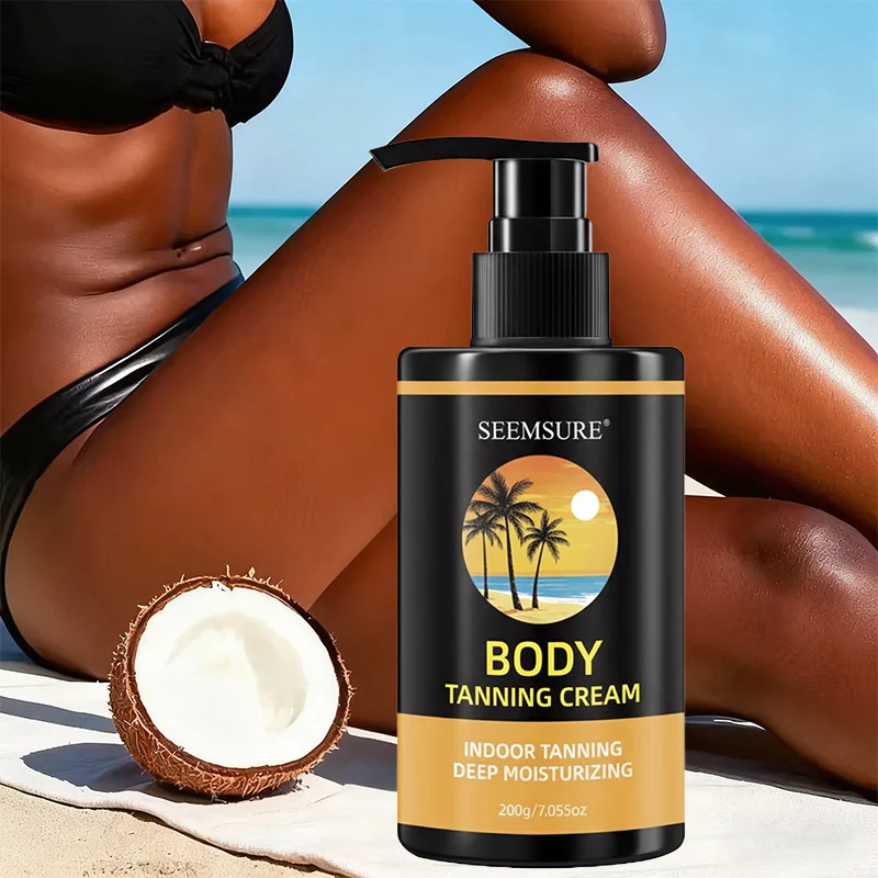 OEM Custom Tanning Cream Deeply Moisturizing Indoor Self-Tanner Body Lotion 200g