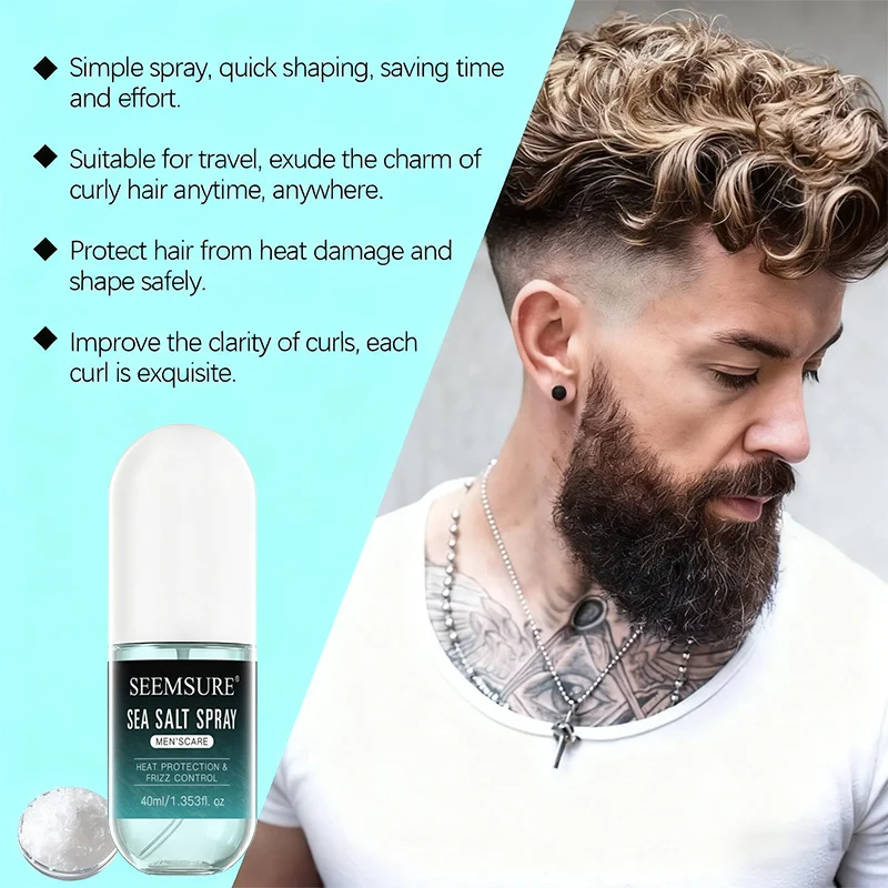 Sea Salt Hair Spray Volumizing Texturizing Spray for Curls and Waves with Heat Protection