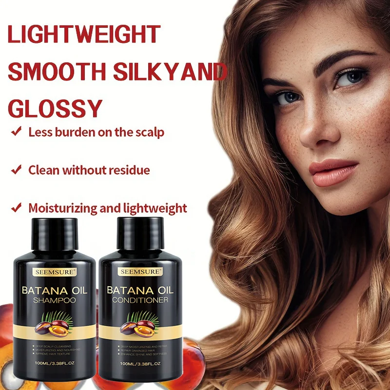 Shampoo and Conditioner Set 100ml Duo for Oily Scalp Control, Smoothness, Volumizing, and Dandruff Removal