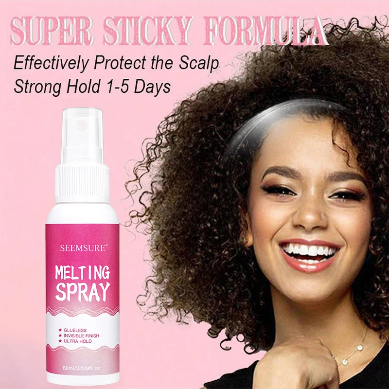 Lace Melt Spray Adhesive 60ml Strong Hold Invisible Wig Glue Spray for Lace Frontals & Closures